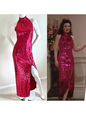 ASO Fran Fine The Nanny Rare Vintage Nightline Sequin Gown Size 4